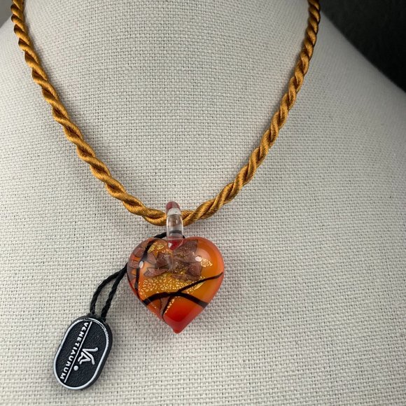 Independent Jewelry Nwt Italian Murano Glass Heart Pendant On